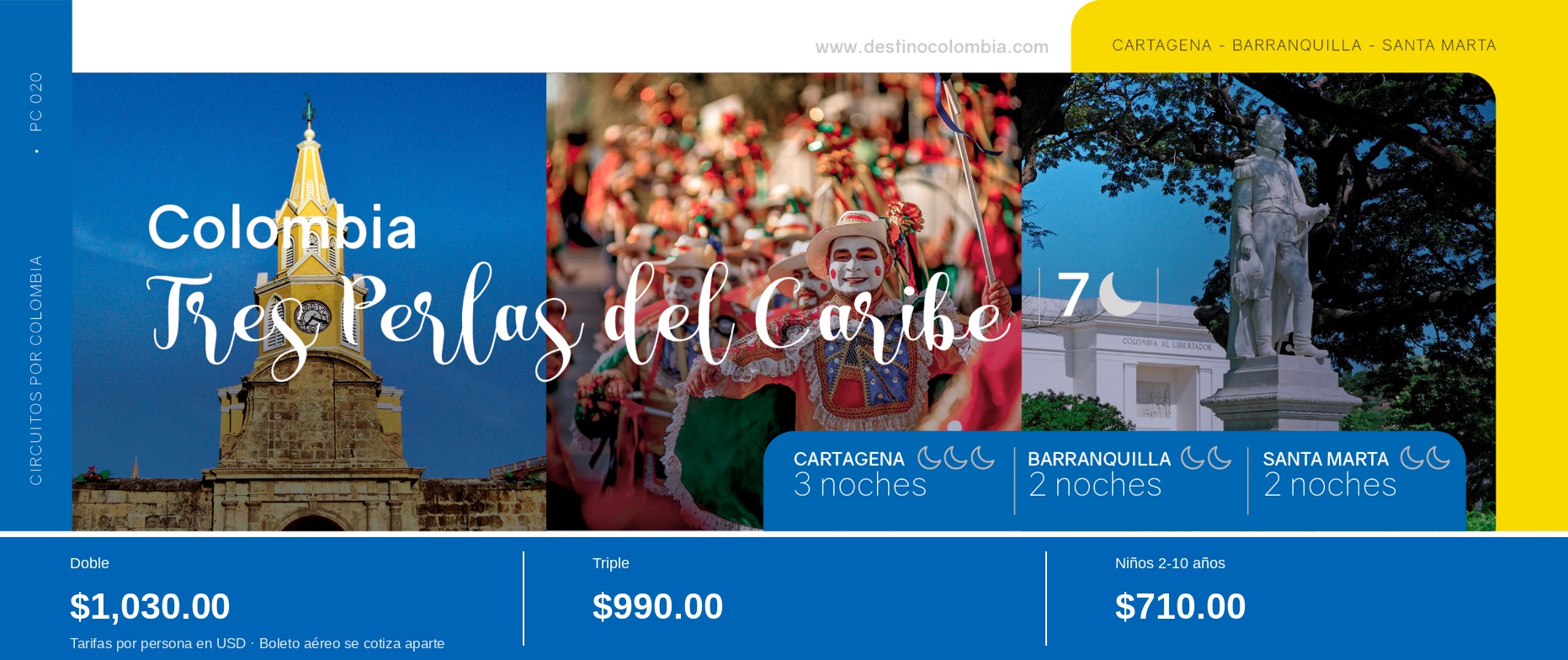 Colombia: Tres Perlas del Caribe — 7 días