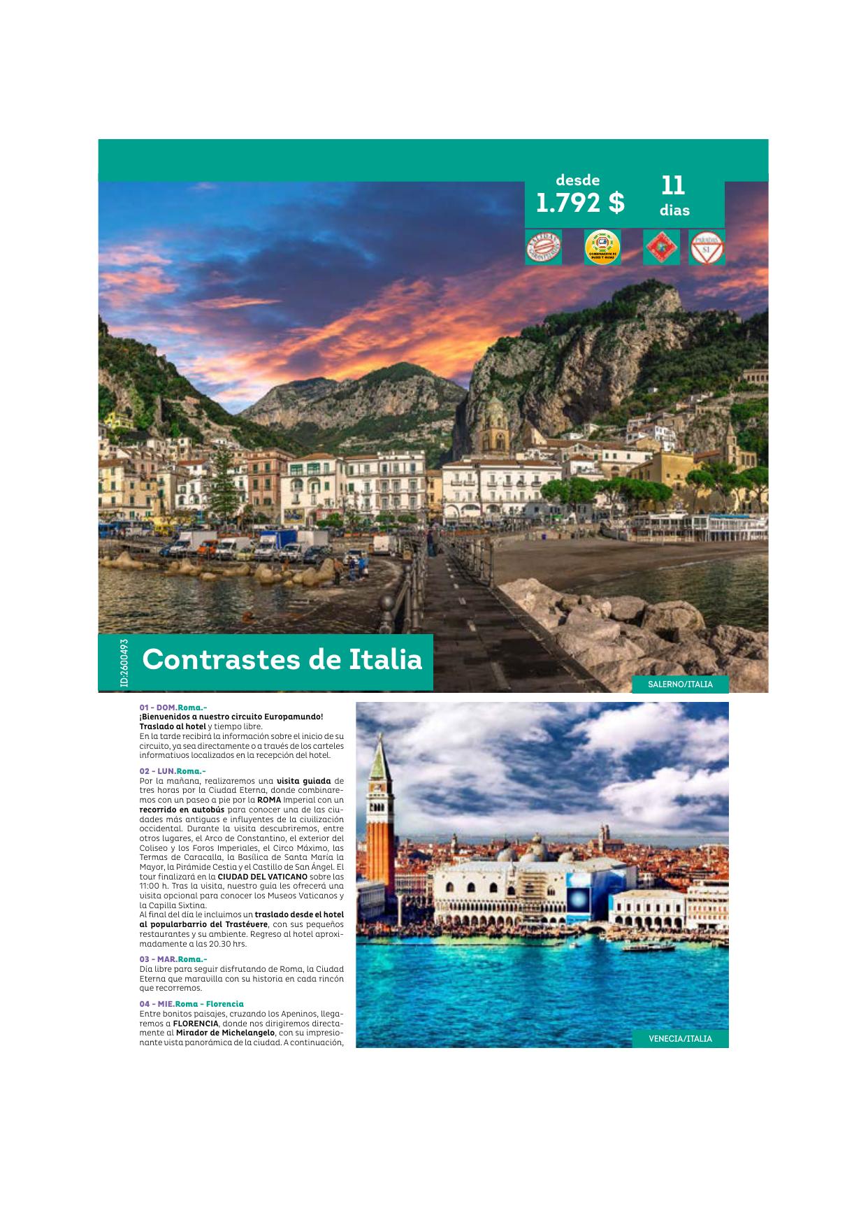 Contrastes de Italia — 11 días